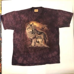 VIntage Tie Dye Wolf The Mountain